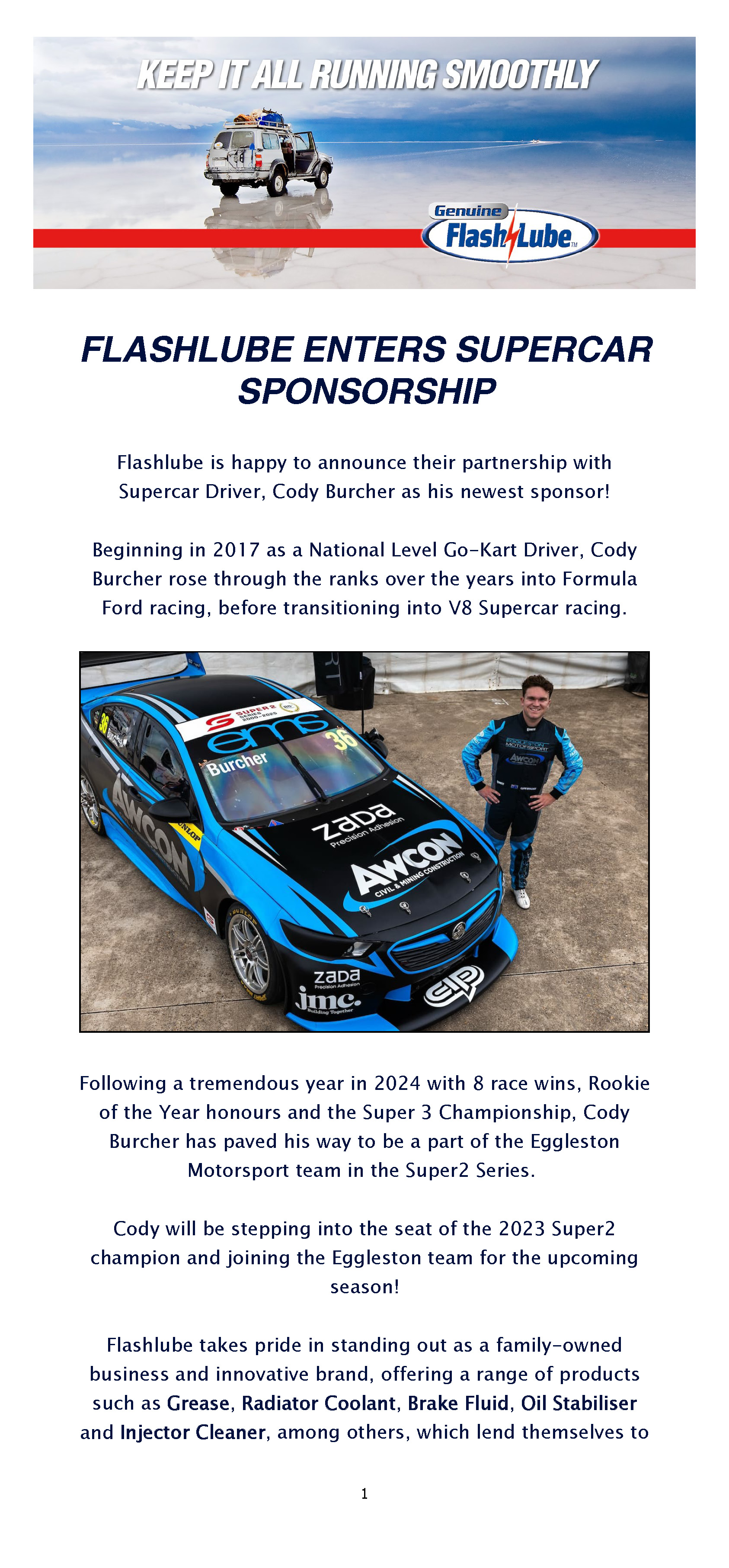 Flashlube Enters Supercar Sponsorship July 2025 Page 1